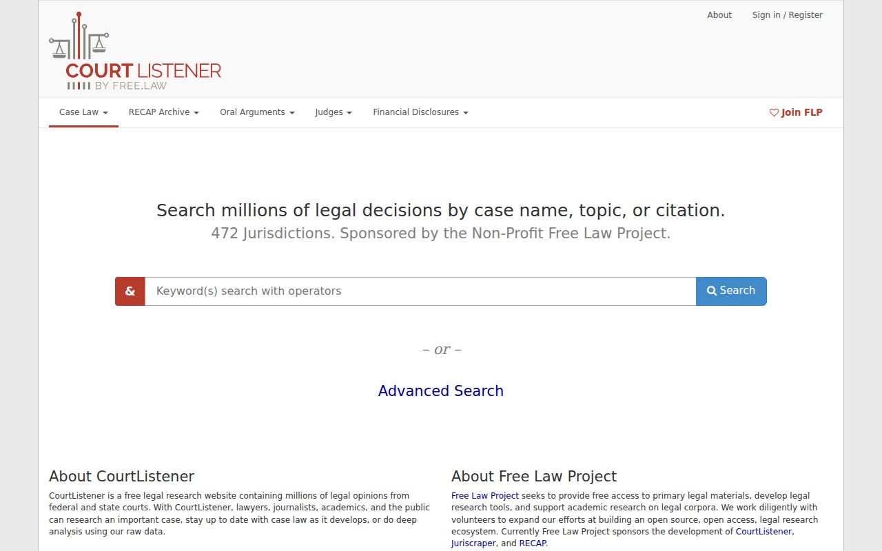 New Madrid County case search source image for the CourtListener archival alternative