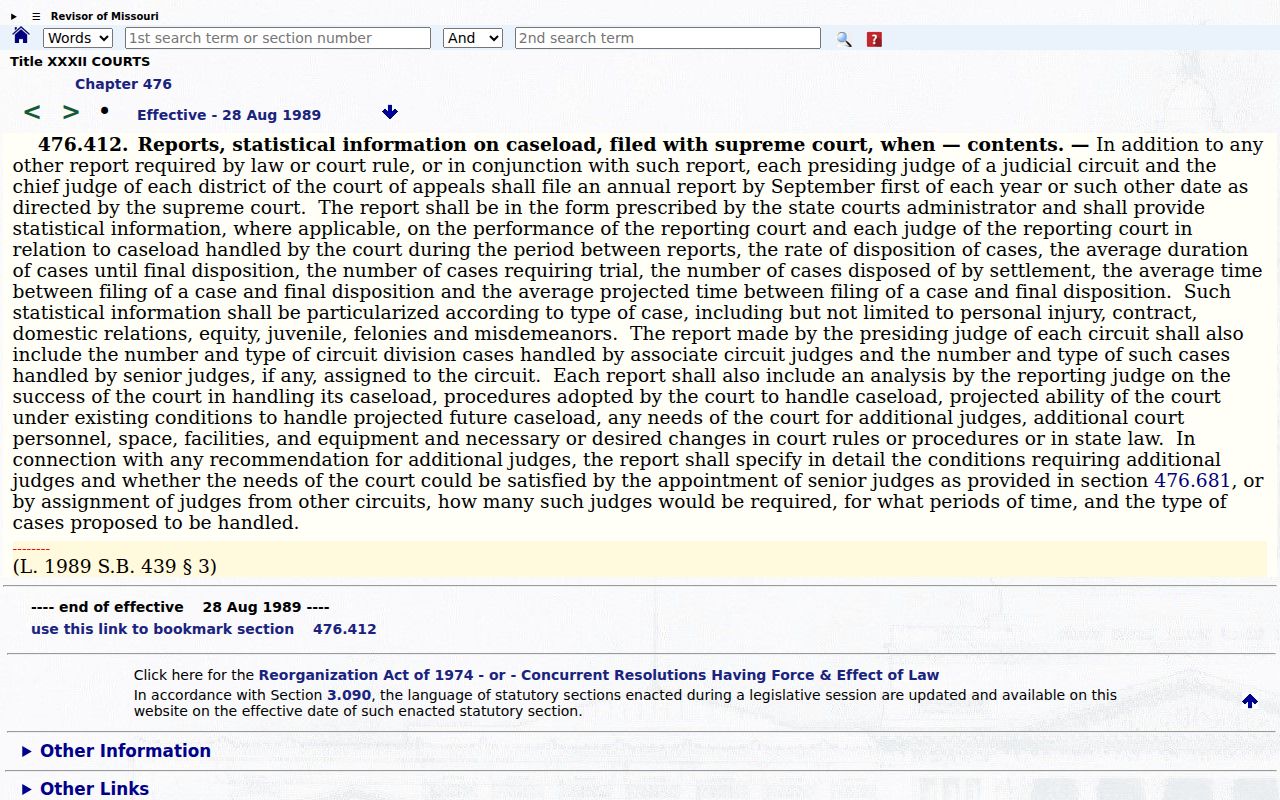 New Madrid County court record source for Missouri judicial caseload reporting