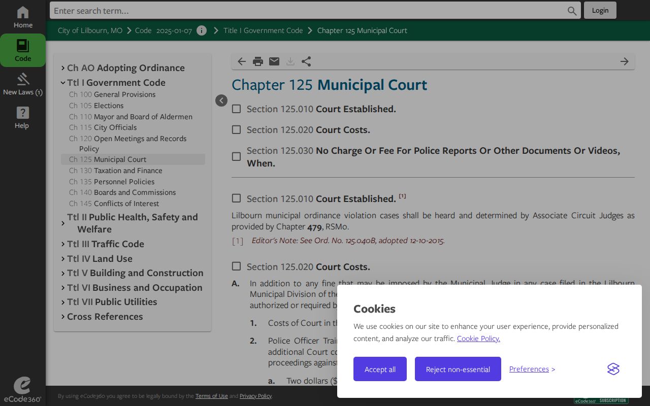New Madrid County Lilbourn court docket source showing the city-linked ordinance court code