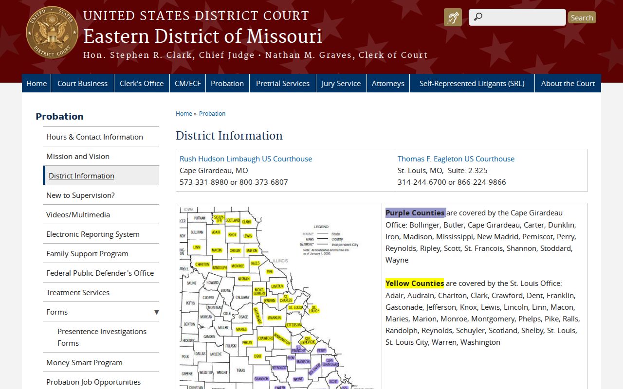 New Madrid County Matthews court docket source describing Eastern District federal court coverage