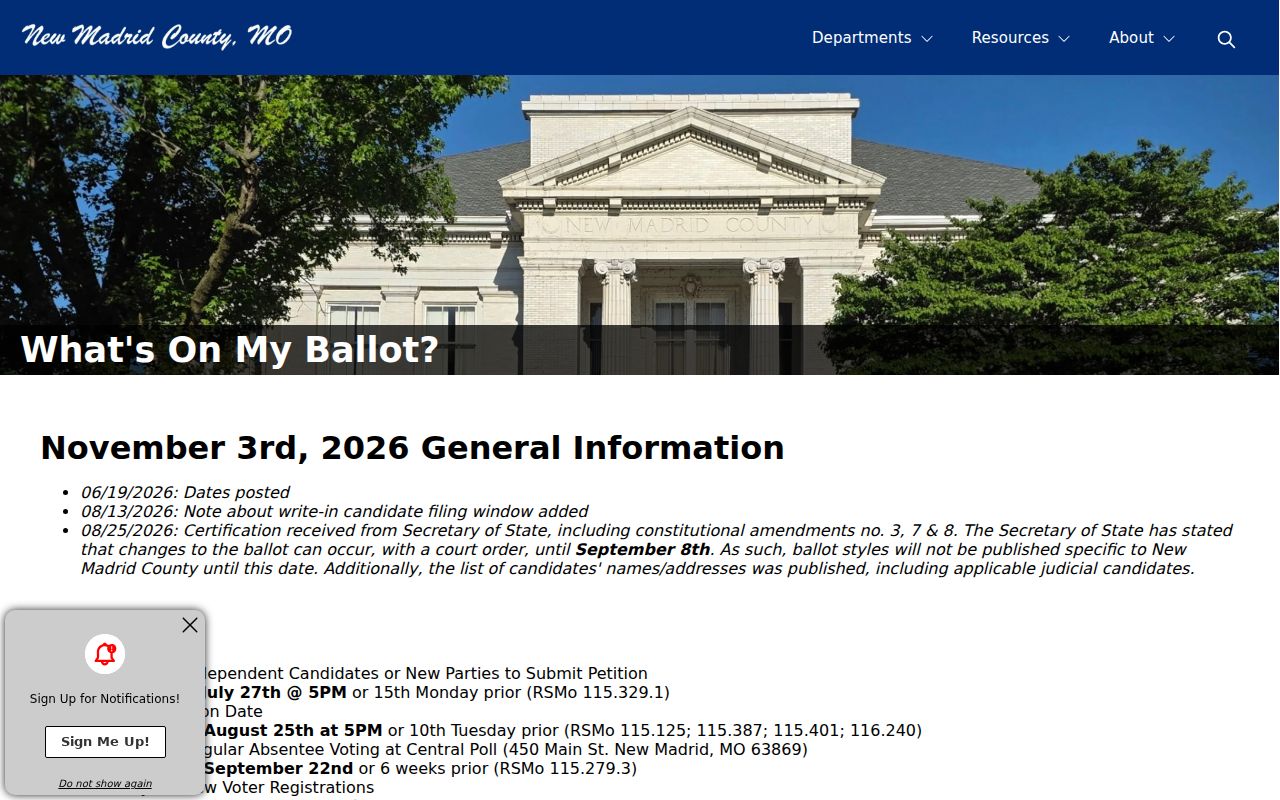 New Madrid County New Madrid court docket source showing current county public-information context